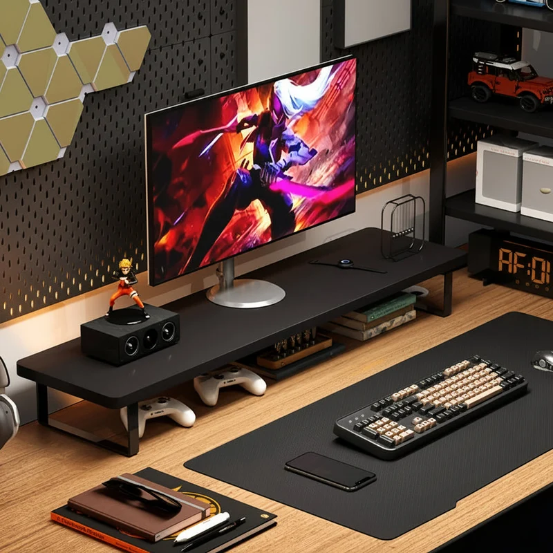 Euroselle Carbon Steel Supported Desktop Monitor Stand And Organizer