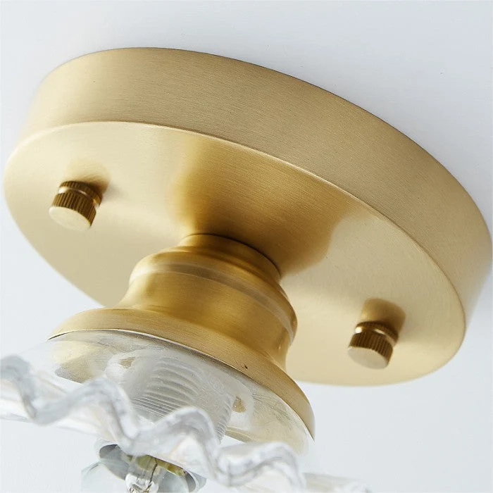 Lunera Retro Ribbed Petal Clear Glass Ceiling Light By Euroselle