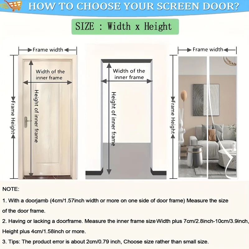 Euroselle Magnetic Fly Screen Door Curtain Automatic Closing Mosquito Barrier For Easy Walk-Through