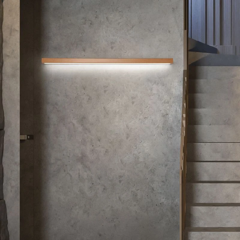 Linora Modern Linear LED Wall Light By Euroselle With Half Wood And Acrylic
