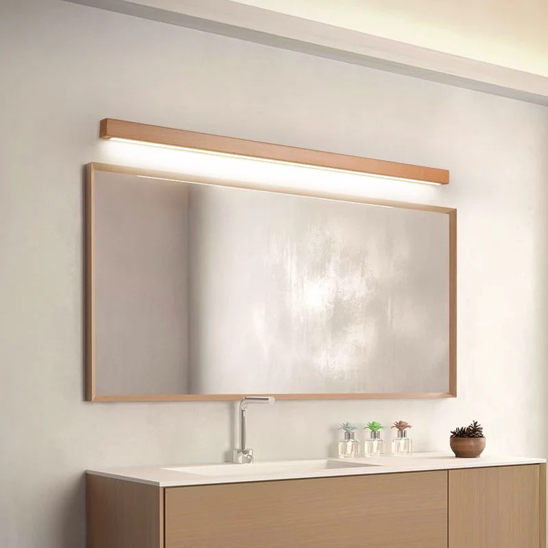Linora Modern Linear LED Wall Light By Euroselle With Half Wood And Acrylic