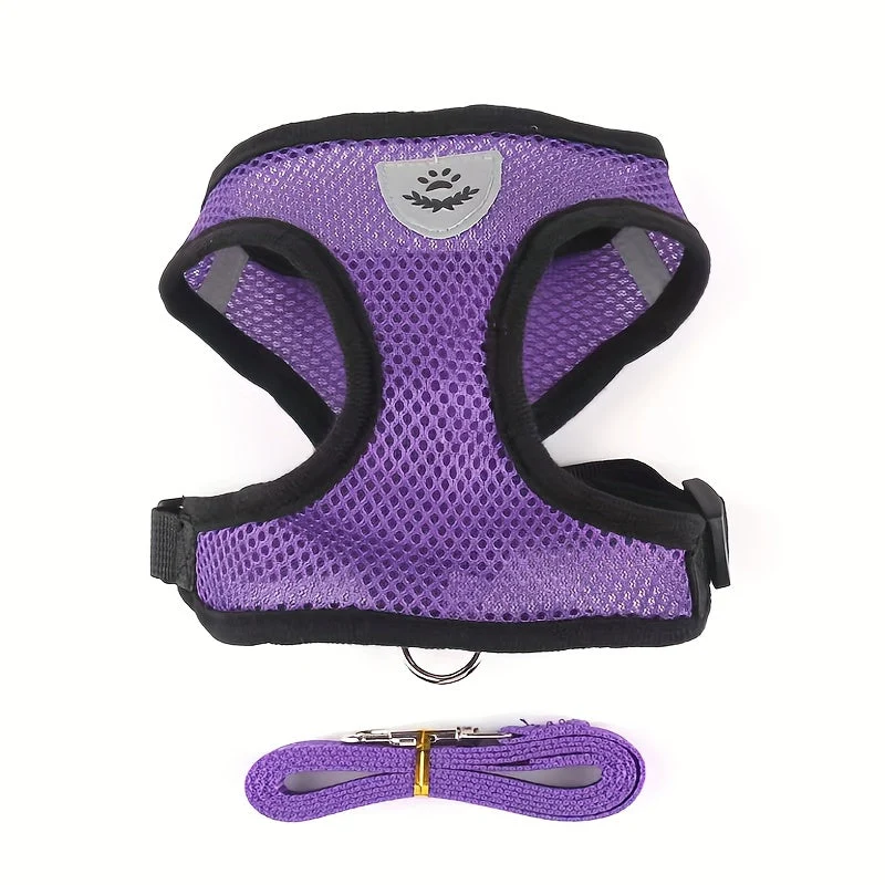 Euroselle Reflective Pet Vest With Leash For Dogs And Cats