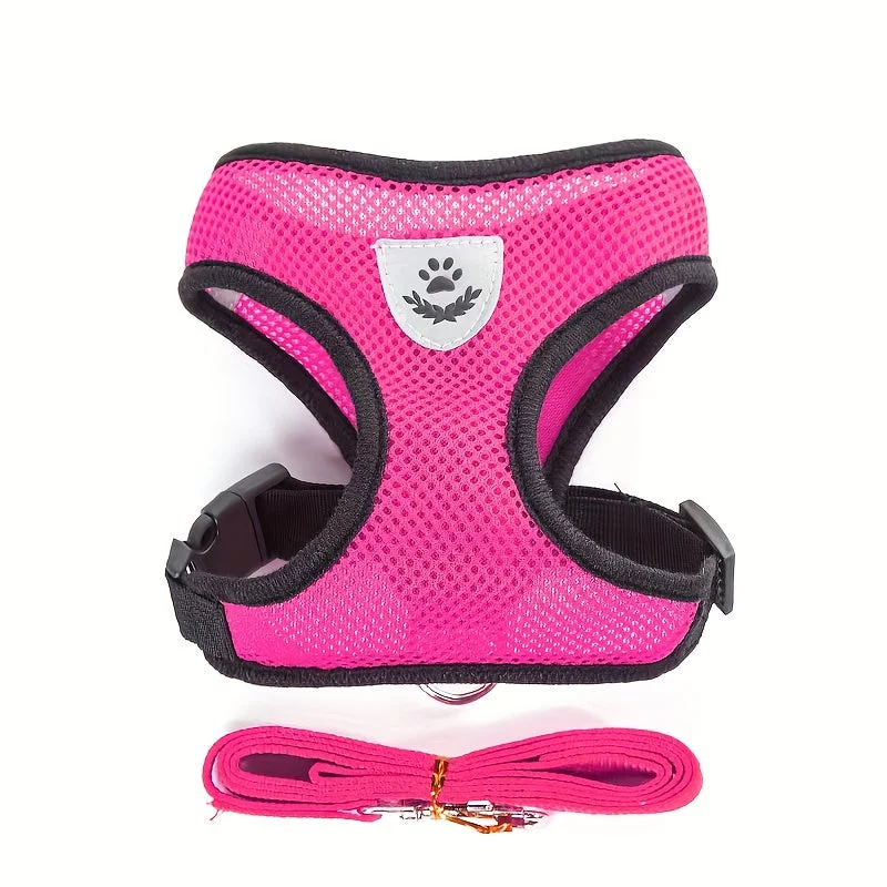 Euroselle Reflective Pet Vest With Leash For Dogs And Cats