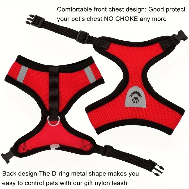 Euroselle Reflective Pet Vest With Leash For Dogs And Cats