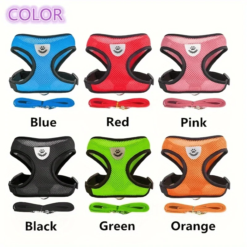 Euroselle Reflective Pet Vest With Leash For Dogs And Cats