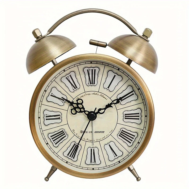 Euroselle Scandinavian Vintage Alarm Clock With Luminous Dial