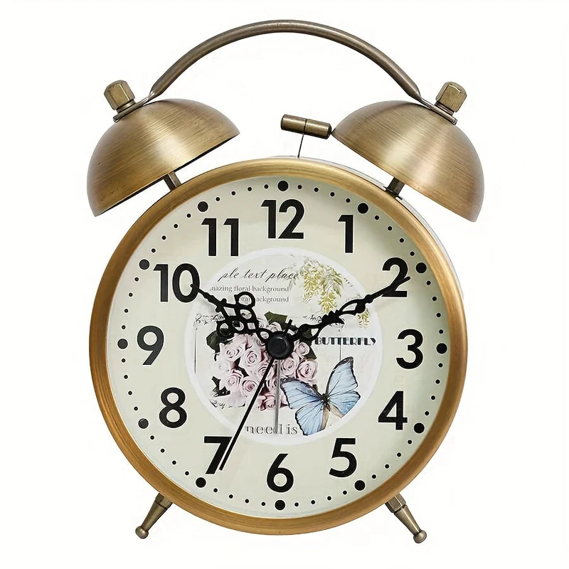 Euroselle Scandinavian Vintage Alarm Clock With Luminous Dial