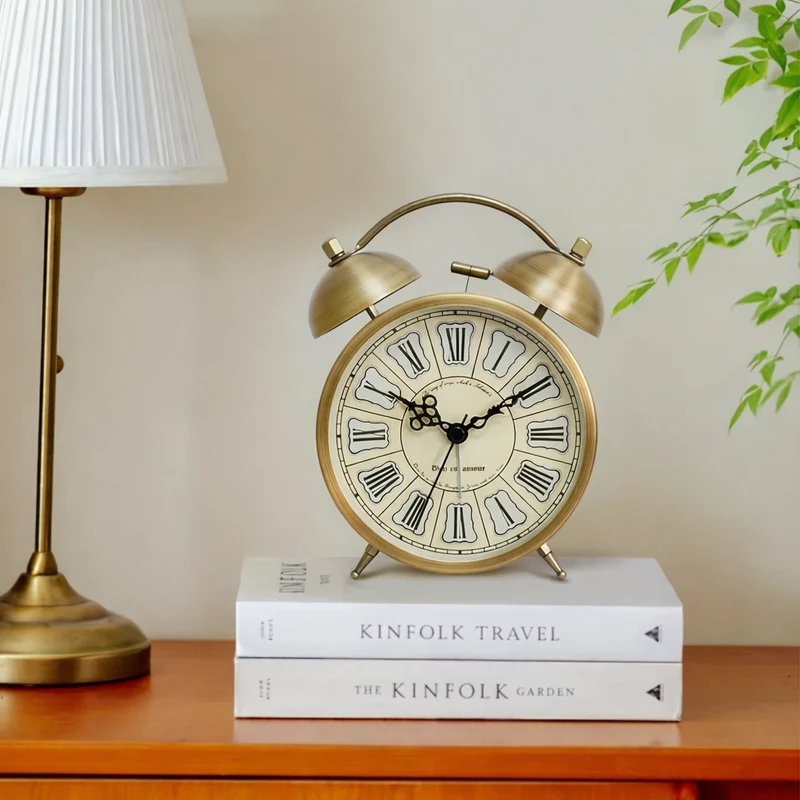 Euroselle Scandinavian Vintage Alarm Clock With Luminous Dial