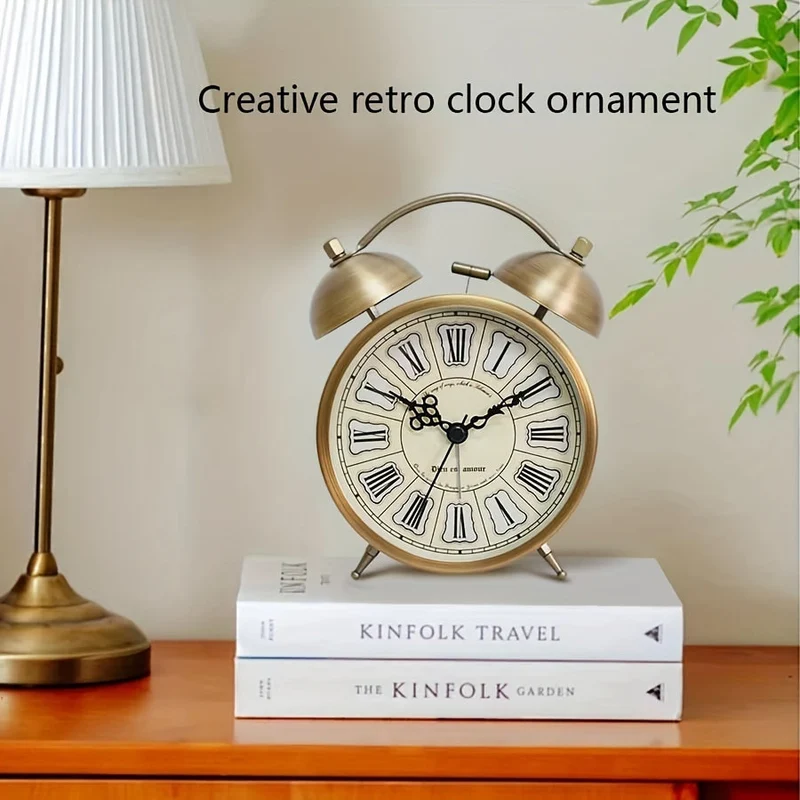 Euroselle Scandinavian Vintage Alarm Clock With Luminous Dial