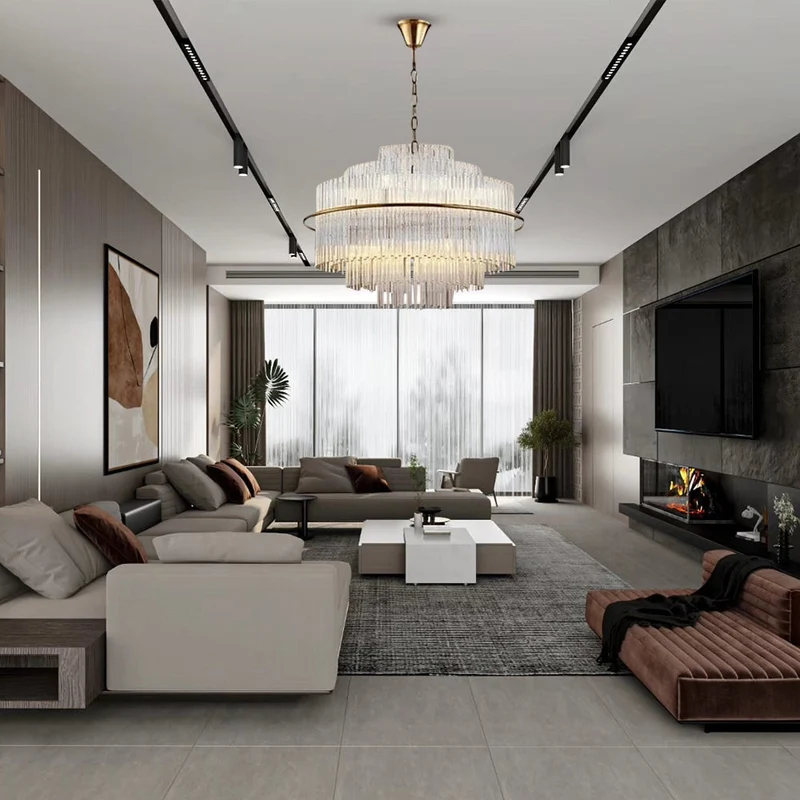 Euroselle Luna Collection Crystal Droplet Chandelier With Gold Bronze Hardware