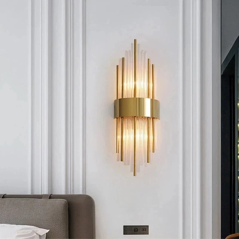 Euroselle Luna Collection Crystal Droplet Chandelier With Gold Bronze Hardware