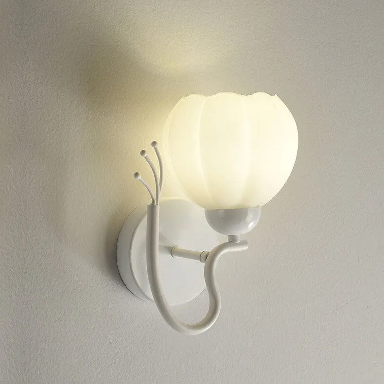 Belleverre French Floral Cup Wall Light In Iron And Glass For Bedroom Euroselle