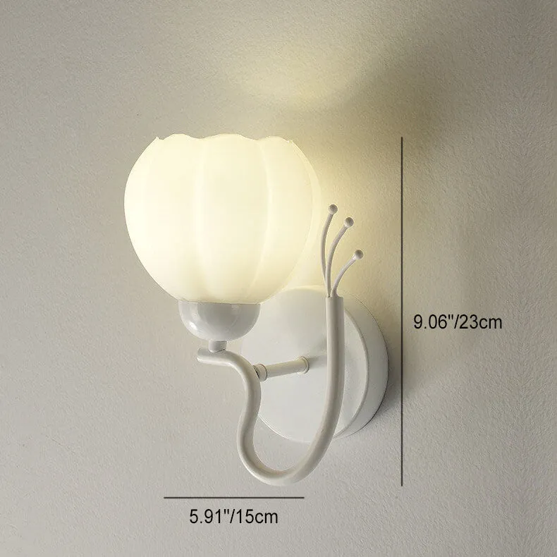 Belleverre French Floral Cup Wall Light In Iron And Glass For Bedroom Euroselle