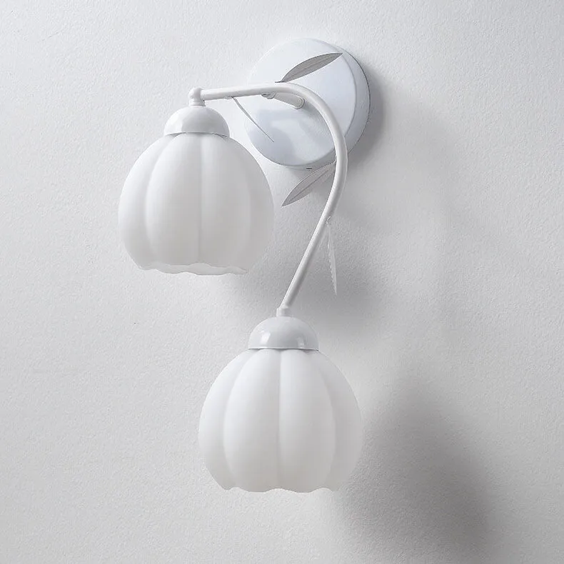 Belleverre French Floral Cup Wall Light In Iron And Glass For Bedroom Euroselle