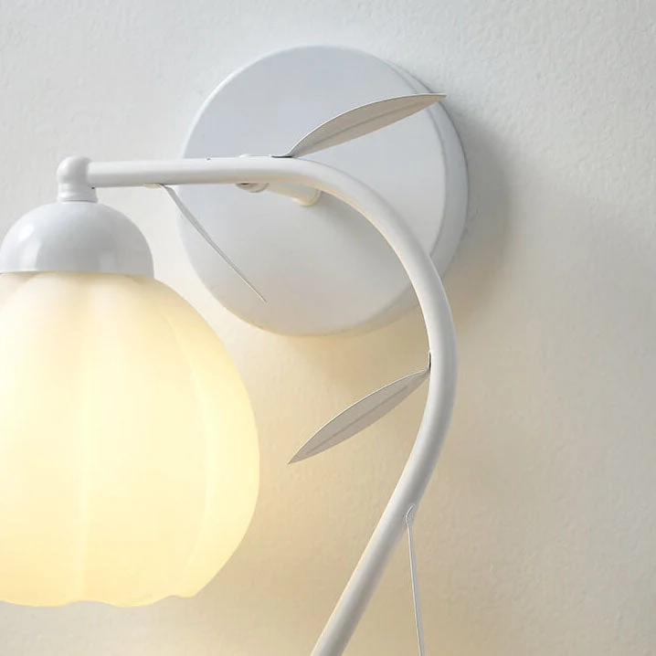 Belleverre French Floral Cup Wall Light In Iron And Glass For Bedroom Euroselle