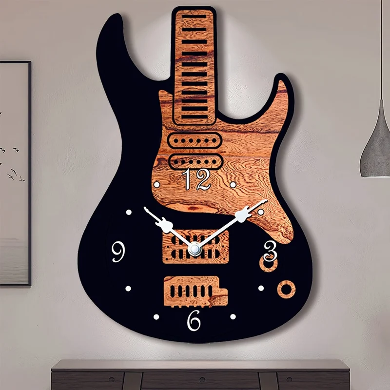 Euroselle Artistic Guitar Wall Clock For Music Lovers