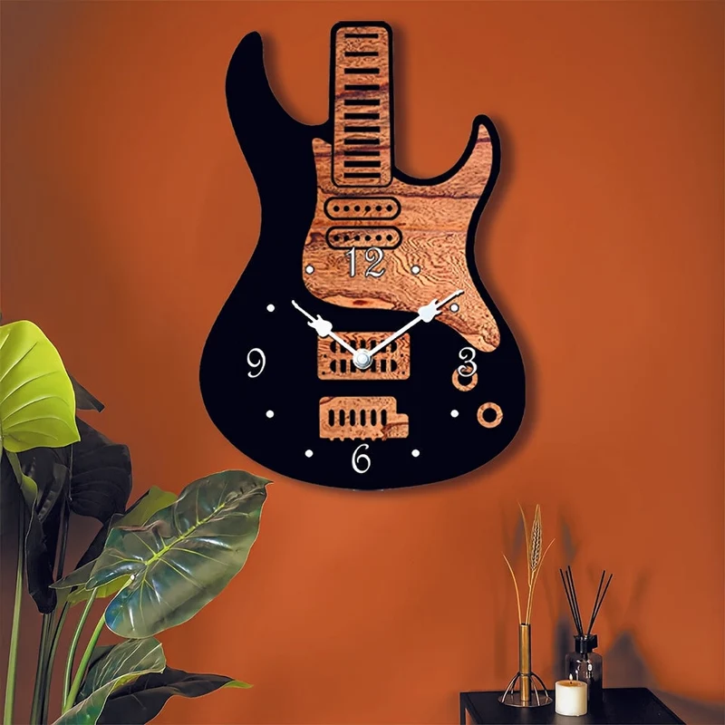 Euroselle Artistic Guitar Wall Clock For Music Lovers