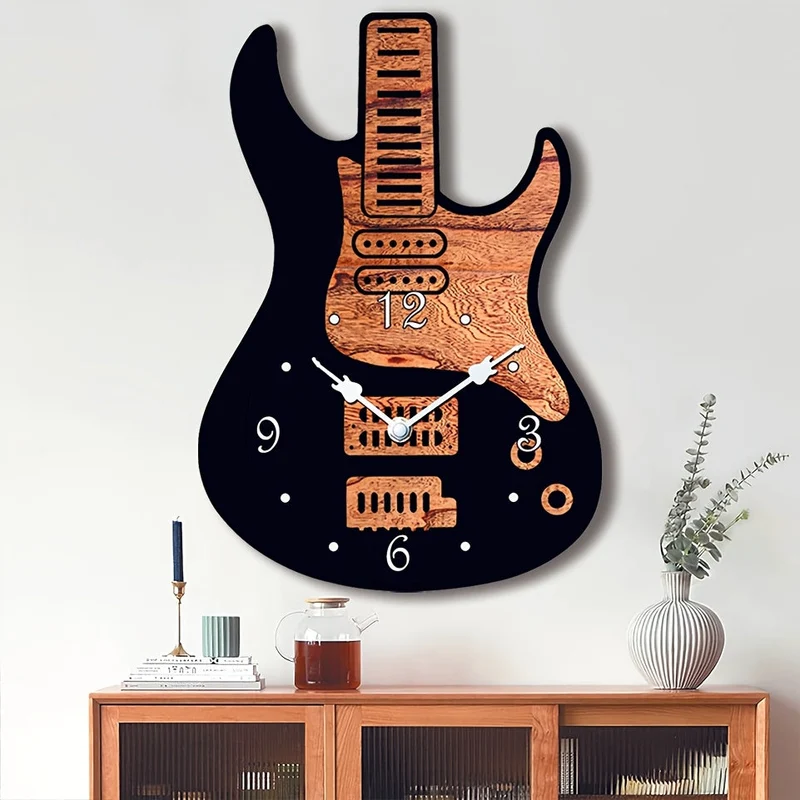 Euroselle Artistic Guitar Wall Clock For Music Lovers