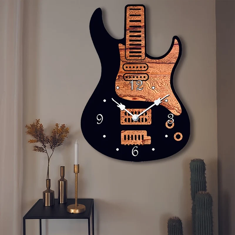 Euroselle Artistic Guitar Wall Clock For Music Lovers