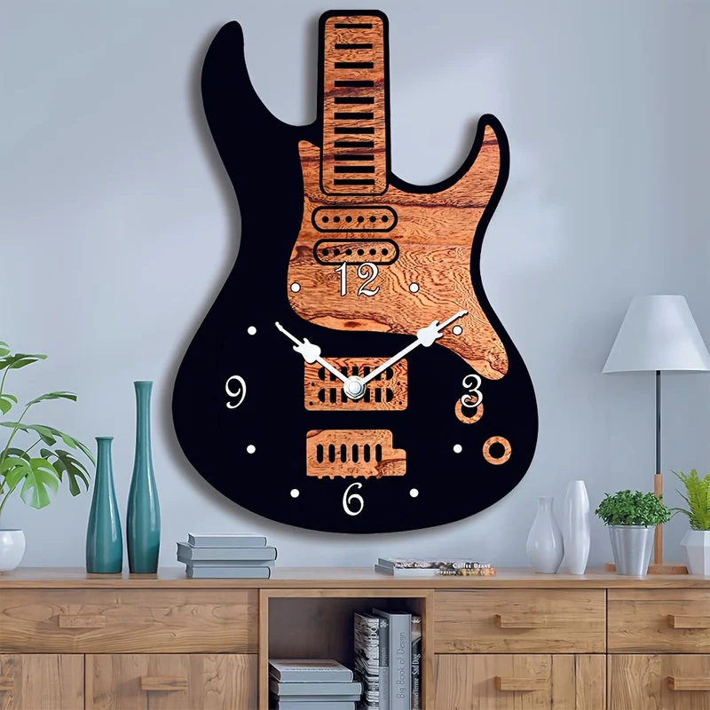 Euroselle Artistic Guitar Wall Clock For Music Lovers