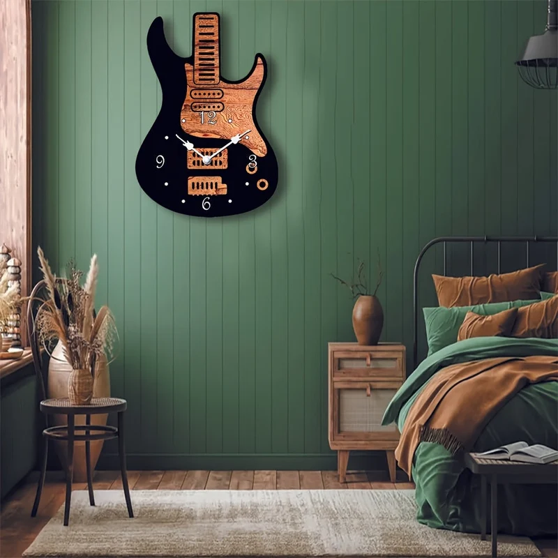 Euroselle Artistic Guitar Wall Clock For Music Lovers