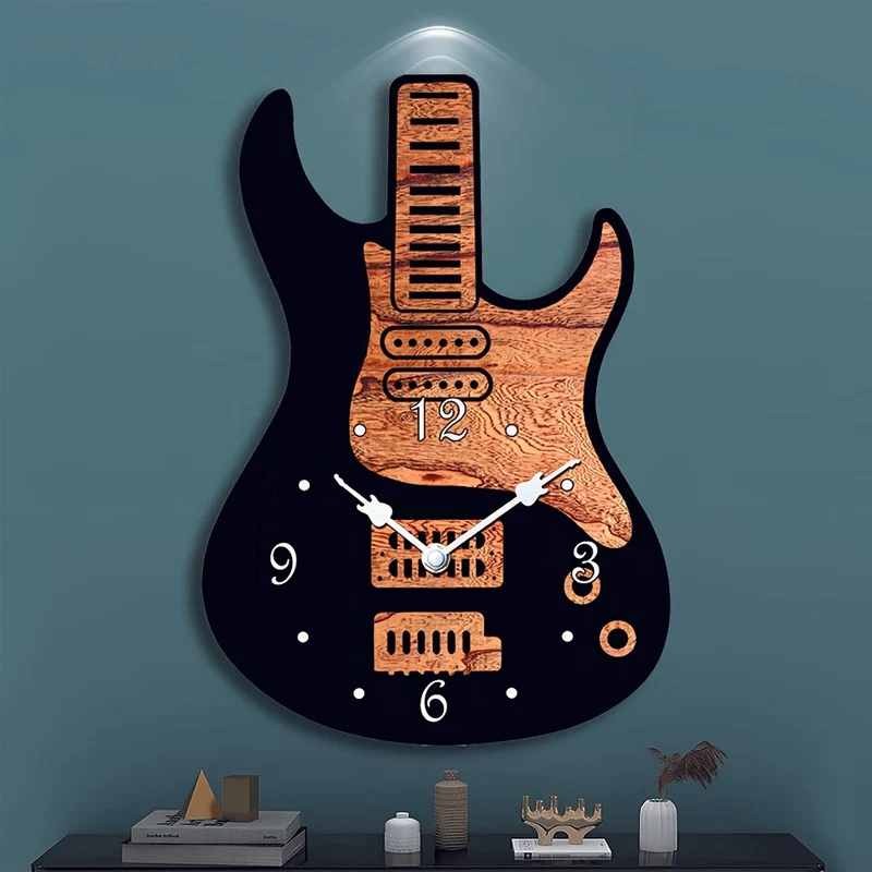 Euroselle Artistic Guitar Wall Clock For Music Lovers