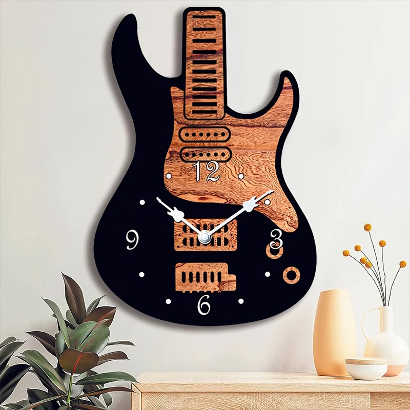 Euroselle Artistic Guitar Wall Clock For Music Lovers