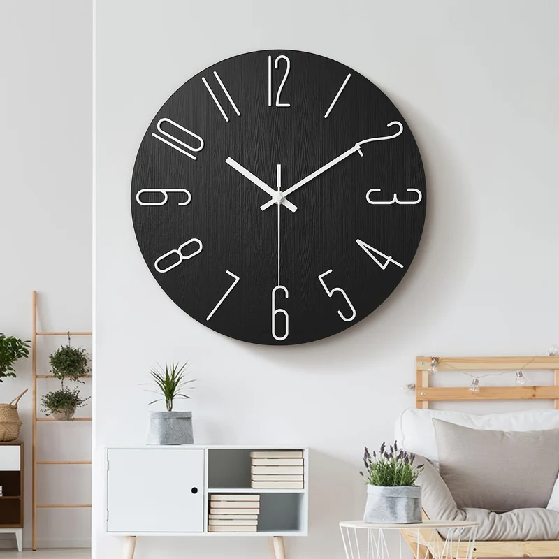 Euroselle OAKTIDE Contemporary Wall Clock For Quiet Timekeeping In Modern Interiors