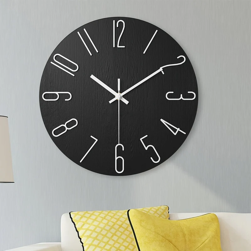 Euroselle OAKTIDE Contemporary Wall Clock For Quiet Timekeeping In Modern Interiors