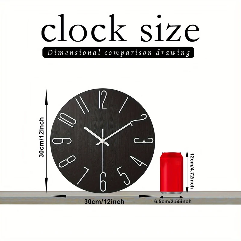 Euroselle OAKTIDE Contemporary Wall Clock For Quiet Timekeeping In Modern Interiors