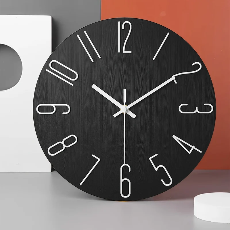 Euroselle OAKTIDE Contemporary Wall Clock For Quiet Timekeeping In Modern Interiors