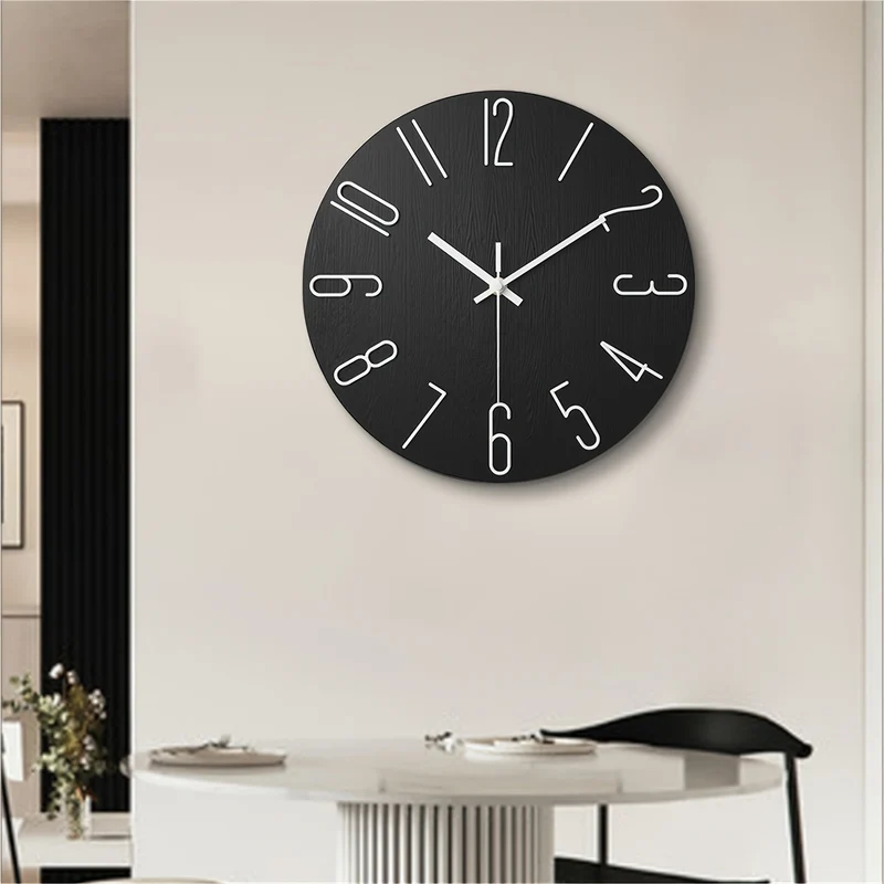 Euroselle OAKTIDE Contemporary Wall Clock For Quiet Timekeeping In Modern Interiors