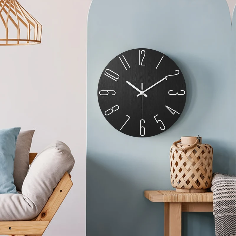 Euroselle OAKTIDE Contemporary Wall Clock For Quiet Timekeeping In Modern Interiors