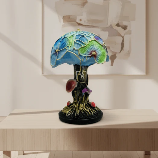 Euroselle Wireless Mosaic Glass Lamp With Soft Warm Glow For Cozy Artistic Ambience