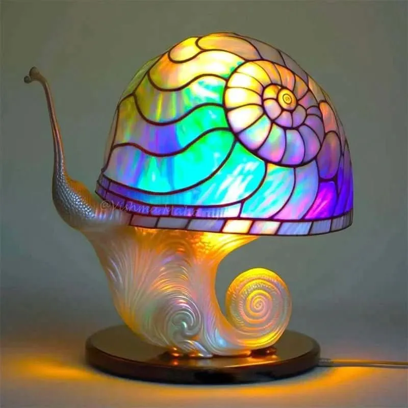 Euroselle Wireless Mosaic Glass Lamp With Soft Warm Glow For Cozy Artistic Ambience