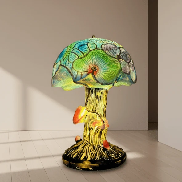 Euroselle Wireless Mosaic Glass Lamp With Soft Warm Glow For Cozy Artistic Ambience