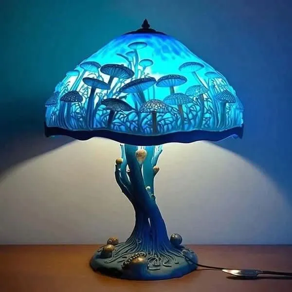 Euroselle Wireless Mosaic Glass Lamp With Soft Warm Glow For Cozy Artistic Ambience