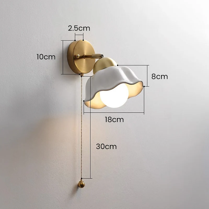Euroselle BelleFleur Retro French White Floral Wall Light