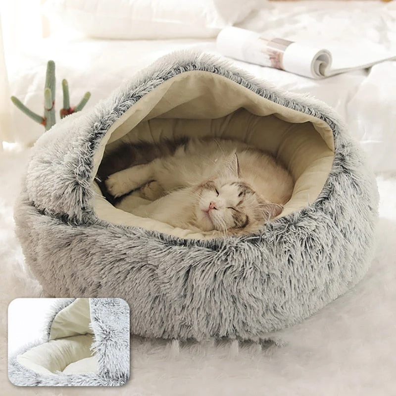 Euroselle Cozy Enclosed Cat Bed With Plush Cushion For Ultimate Comfort