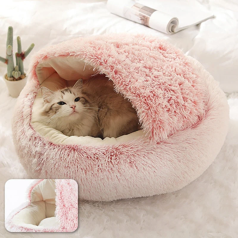 Euroselle Cozy Enclosed Cat Bed With Plush Cushion For Ultimate Comfort