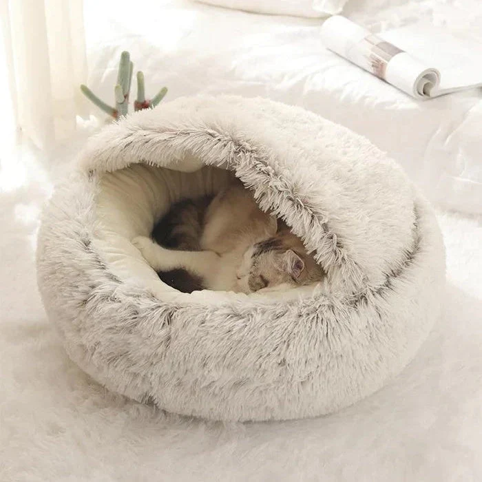 Euroselle Cozy Enclosed Cat Bed With Plush Cushion For Ultimate Comfort