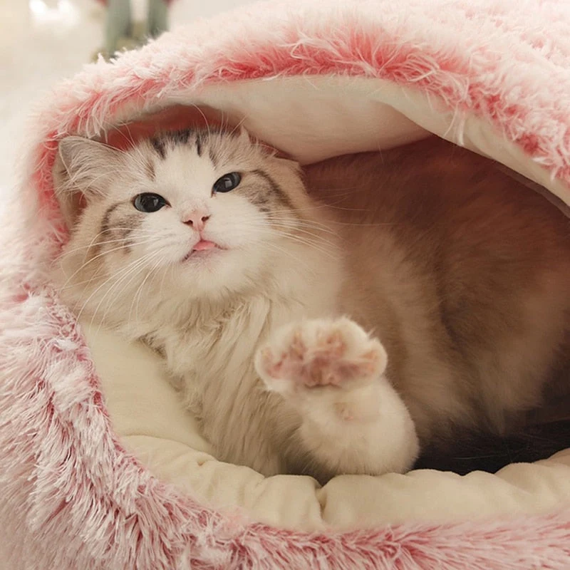 Euroselle Cozy Enclosed Cat Bed With Plush Cushion For Ultimate Comfort