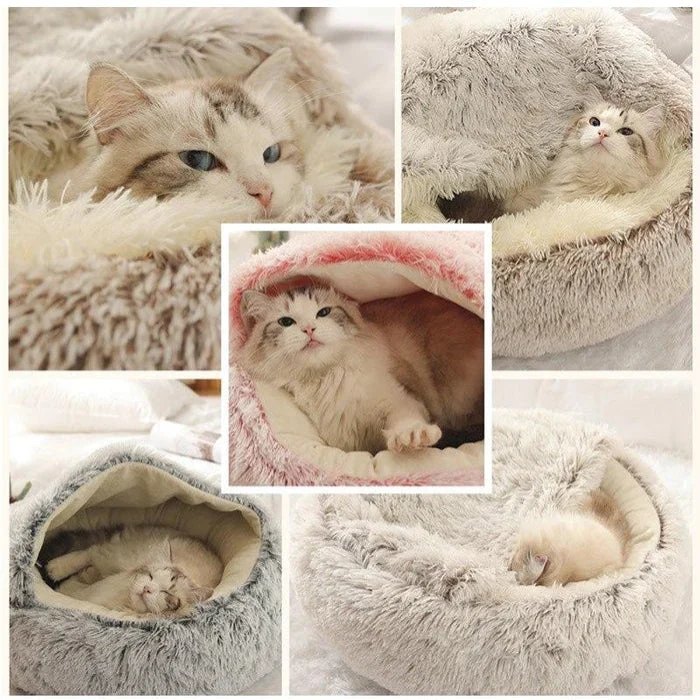 Euroselle Cozy Enclosed Cat Bed With Plush Cushion For Ultimate Comfort