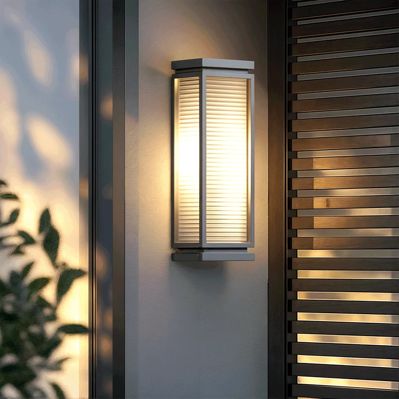 Euroselle Mira Stainless Steel Outdoor Wall Light With Glass Diffuser