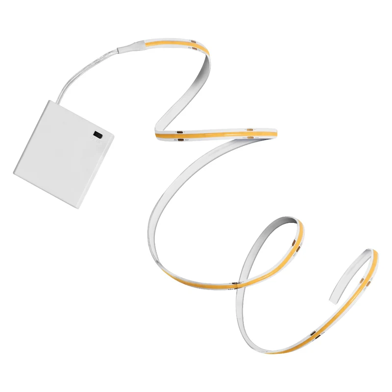 LEDVANCE FLEX dekorative batteriebetriebene COB-Streifen mit warmweißem Licht, 2 m, 3. 3W, 150lm, 3000K, 830 warmweiß, IP20, gelb, Silikon, Leuchtmittel nicht austauschbar