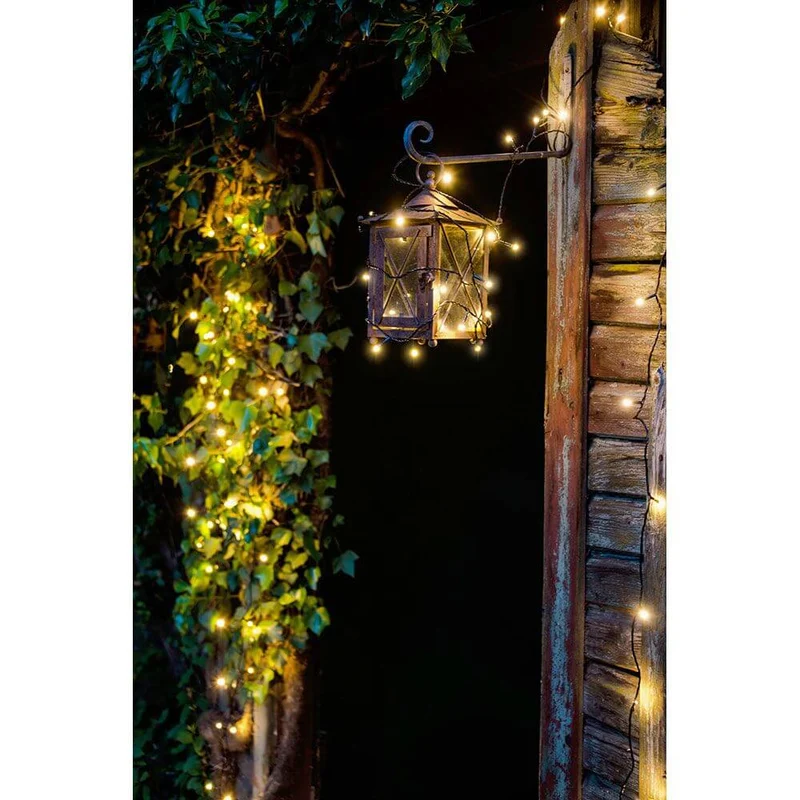 10,5m Micro LED Lichterkette gefrostet 40 Warmweiße Dioden IP44
