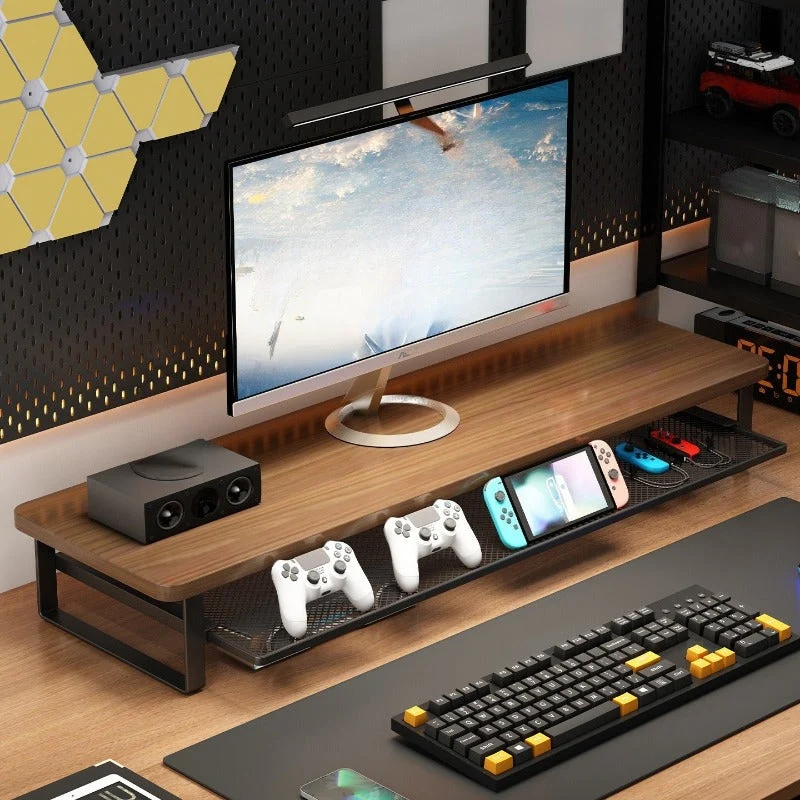 Euroselle Dual-Layer Computer Stand With Easy Pull-Out Storage Drawer