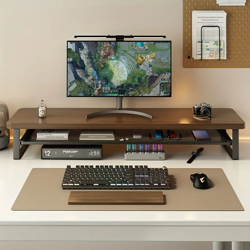 Euroselle Dual-Layer Computer Stand With Easy Pull-Out Storage Drawer