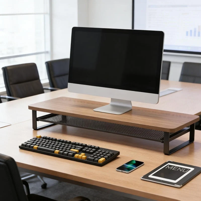 Euroselle Dual-Layer Computer Stand With Easy Pull-Out Storage Drawer