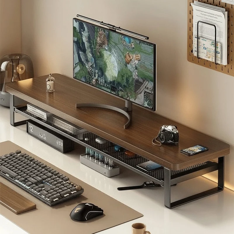 Euroselle Dual-Layer Computer Stand With Easy Pull-Out Storage Drawer